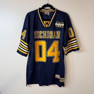 College Equipment Mens Michigan Wolverines Football Jersey #4 Size L Yellow Blue